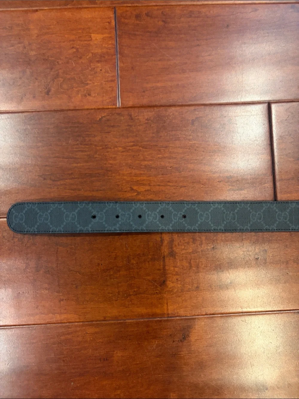 Gucci Men's Gray GG Canvas Belt with Silver Buckle